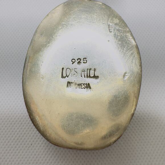 LOIS HILL DECORATIVE PENDANT NECKLACE Sterling Toggle 21" Thick Chain 2.6 oz - Picture 6 of 12